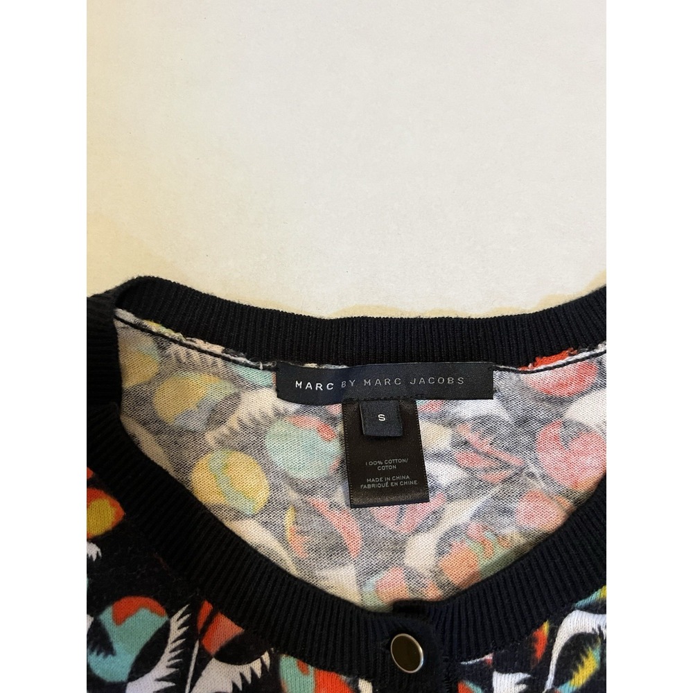 Marc By Marc Jacob's Colorful Floral 100% Cotton Preppy Cardigan Size S - Picture 3 of 5